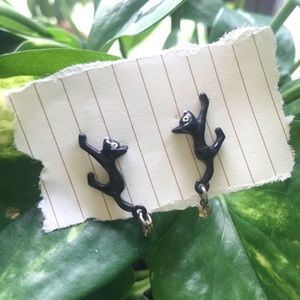 Betsey Johnson Black Cat earrings